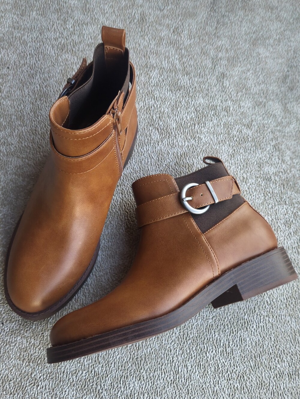 DV Dolce‎ Vita Cognac Buckle Ankle Booties Women's Size 7 Side Zip Chelsea